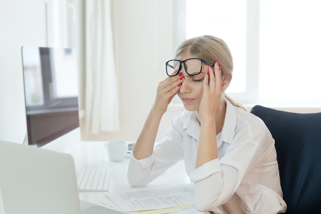 Picture of a woman who is tired, stressed, and won't heal