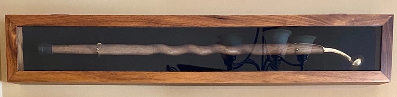 This is a picture of Chris's cane hanging on the wall in Dr. Collins' office. This is an example how chiropractic care after back surgery can make a significant impact on someone's life.
