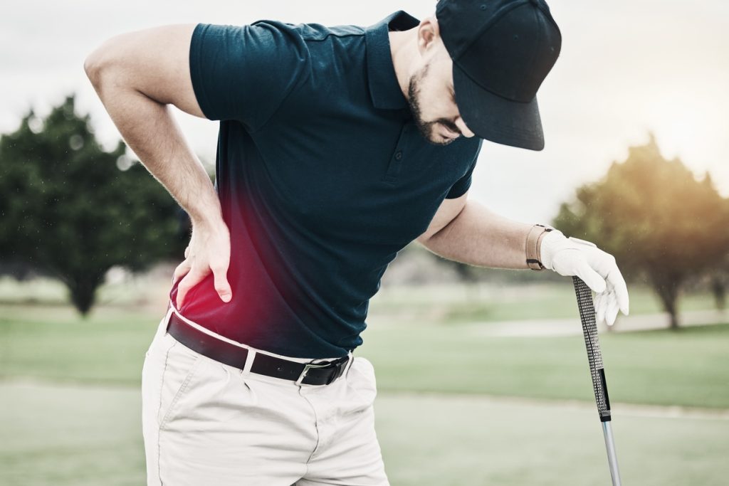 Golfer with lower back pain after golfing in Edmonton