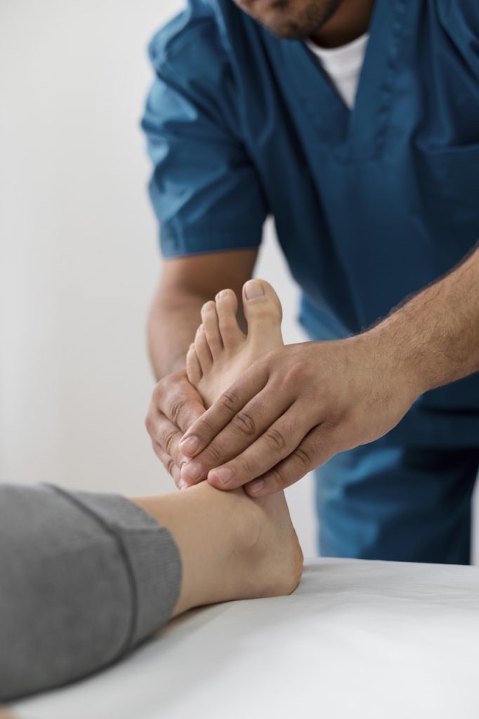 This is a picture of a person's foot and depicts foot and ankle treatment Edmonton Chiropractic care.